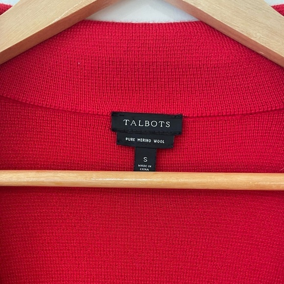 Talbots 100% Merino Wool Red Cardigan Jacket. Size S Christmas sweater - Picture 5 of 7